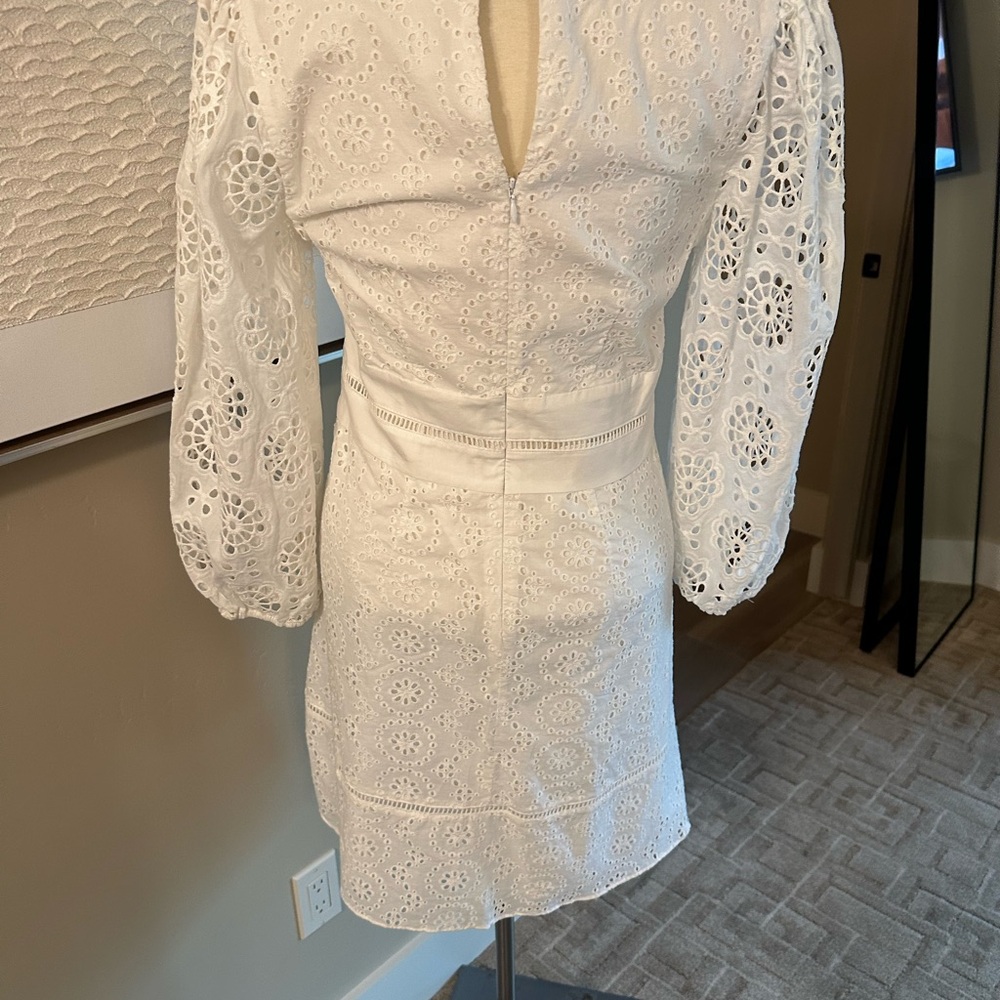 Banana Republic White Lace Long Sleeve Dress - Picture 4 of 9